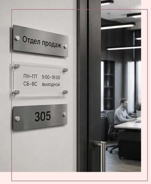 Офисные таблички на дверь в Боровичах по цене от 5107 р. | Аванза-Брв
